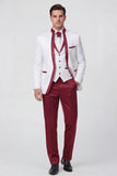 3 Piece Royal Blue One Button Printed Men's Prom Suits with Pockets