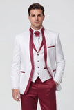 3 Piece Royal Blue One Button Printed Men's Prom Suits with Pockets