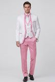 3 Piece Royal Blue One Button Printed Men's Prom Suits with Pockets