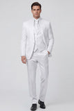 3 Piece Royal Blue One Button Printed Men's Prom Suits with Pockets