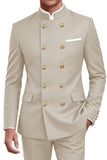 Navy 2 Piece Double Breasted Men's Suits with Pockets
