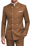 Navy 2 Piece Double Breasted Men's Suits with Pockets