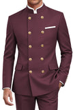 Navy 2 Piece Double Breasted Men's Suits with Pockets