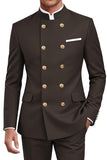 Navy 2 Piece Double Breasted Men's Suits with Pockets