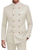 Navy 2 Piece Double Breasted Men's Suits with Pockets