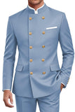Navy 2 Piece Double Breasted Men's Suits with Pockets