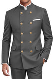 Navy 2 Piece Double Breasted Men's Suits with Pockets