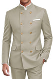 Navy 2 Piece Double Breasted Men's Suits with Pockets