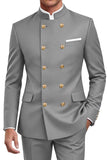 Navy 2 Piece Double Breasted Men's Suits with Pockets