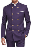 Navy 2 Piece Double Breasted Men's Suits with Pockets