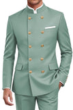 Navy 2 Piece Double Breasted Men's Suits with Pockets