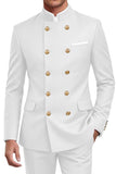 Navy 2 Piece Double Breasted Men's Suits with Pockets