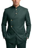 Single Breasted Coffee 2 Piece Men's Prom Suits with Pockets