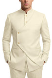 Single Breasted Coffee 2 Piece Men's Prom Suits with Pockets