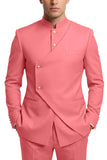 Single Breasted Coffee 2 Piece Men's Prom Suits with Pockets