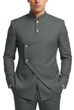 Single Breasted Coffee 2 Piece Men's Prom Suits with Pockets