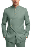 Single Breasted Coffee 2 Piece Men's Prom Suits with Pockets