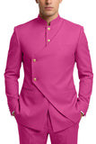 Single Breasted Coffee 2 Piece Men's Prom Suits with Pockets