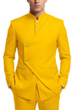 Single Breasted Coffee 2 Piece Men's Prom Suits with Pockets