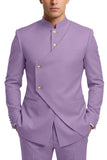 Single Breasted Coffee 2 Piece Men's Prom Suits with Pockets