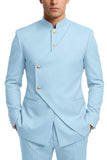 Single Breasted Coffee 2 Piece Men's Prom Suits with Pockets
