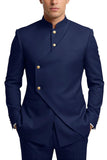 Single Breasted Coffee 2 Piece Men's Prom Suits with Pockets