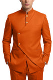Single Breasted Coffee 2 Piece Men's Prom Suits with Pockets