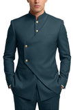Single Breasted Coffee 2 Piece Men's Prom Suits with Pockets