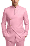 Single Breasted Coffee 2 Piece Men's Prom Suits with Pockets