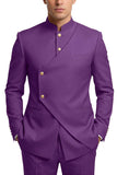 Single Breasted Coffee 2 Piece Men's Prom Suits with Pockets