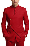 Single Breasted Coffee 2 Piece Men's Prom Suits with Pockets