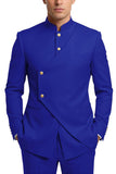 Single Breasted Coffee 2 Piece Men's Prom Suits with Pockets