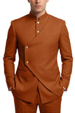 Single Breasted Coffee 2 Piece Men's Prom Suits with Pockets