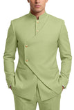 Single Breasted Coffee 2 Piece Men's Prom Suits with Pockets