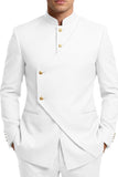 Single Breasted Coffee 2 Piece Men's Prom Suits with Pockets