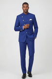 Royal Blue Single Breasted 2 Piece Men's Prom Suits with Pockets