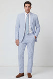Light Blue Peak Lapel Single Breasted 2 Piece Men's Party Suits