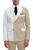 2 Piece Purple Double Breasted Peak Lapel Men's Prom Suits