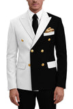 2 Piece Purple Double Breasted Peak Lapel Men's Prom Suits