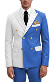 2 Piece Purple Double Breasted Peak Lapel Men's Prom Suits