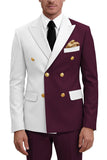 2 Piece Purple Double Breasted Peak Lapel Men's Prom Suits