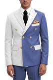 2 Piece Purple Double Breasted Peak Lapel Men's Prom Suits