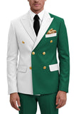 2 Piece Purple Double Breasted Peak Lapel Men's Prom Suits