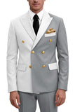 2 Piece Purple Double Breasted Peak Lapel Men's Prom Suits