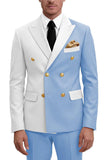 2 Piece Purple Double Breasted Peak Lapel Men's Prom Suits