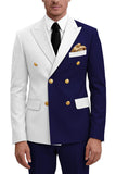 2 Piece Purple Double Breasted Peak Lapel Men's Prom Suits