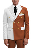2 Piece Purple Double Breasted Peak Lapel Men's Prom Suits
