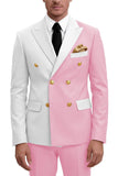 2 Piece Purple Double Breasted Peak Lapel Men's Prom Suits