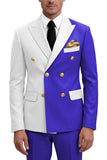 2 Piece Purple Double Breasted Peak Lapel Men's Prom Suits