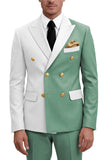 2 Piece Purple Double Breasted Peak Lapel Men's Prom Suits